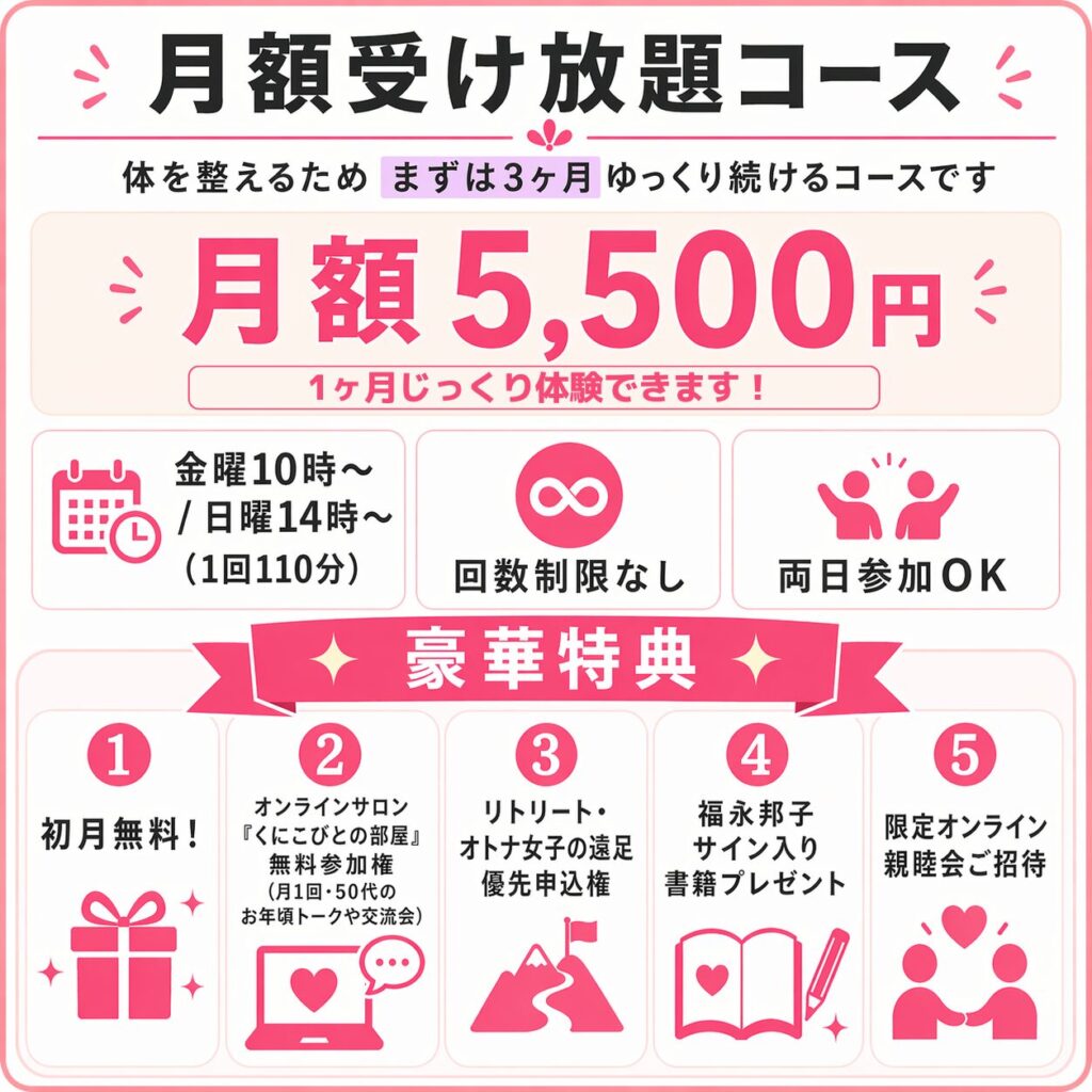 福永邦子　オンラインヨガ　月額受け放題コース　5500円